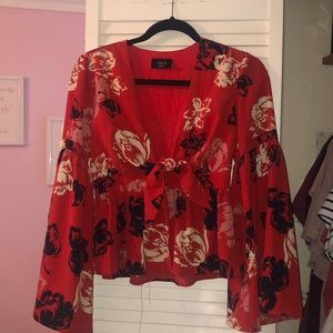 VICI Floral Bell Sleeve Top